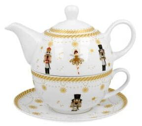 Porcelanowa filiżanka z dzbankiem Christmas Balerina, widok z boku.