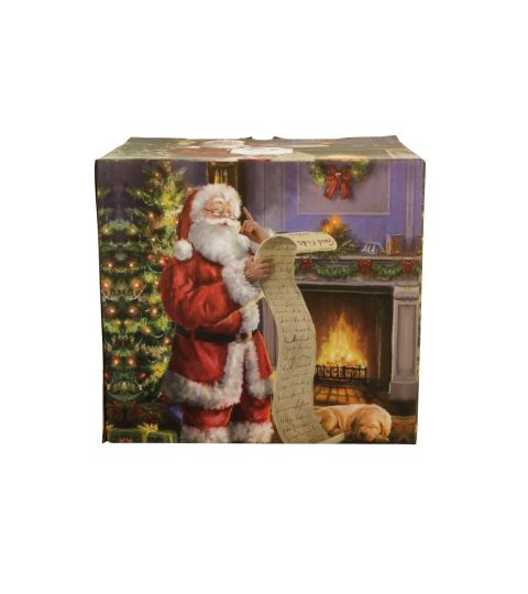 Opakowanie świąteczne zestawu porcelanowego Santa Letter z motywem Świętego Mikołaja przy choince.