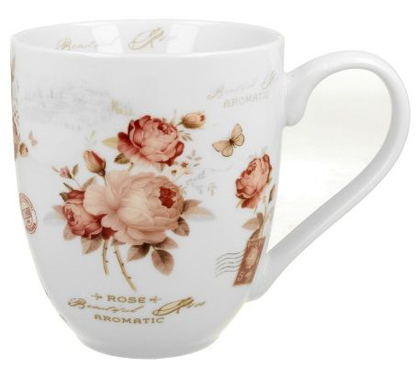 Porcelanowy kubek XXL Secesja 1000 ml z różami w stylu secesji.