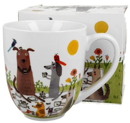 Zestaw: porcelanowy kubek XXL Psi Świat Psi Piknik 1000 ml wraz z ozdobnym pudełkiem.