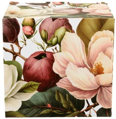 Ozdobne pudełko do kubka baryłka Magnolie 430 ml – porcelana z motywem kwiatowym.