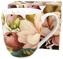 Porcelanowy kubek XXL Magnolie 1000 ml z delikatnym kwiatowym wzorem.