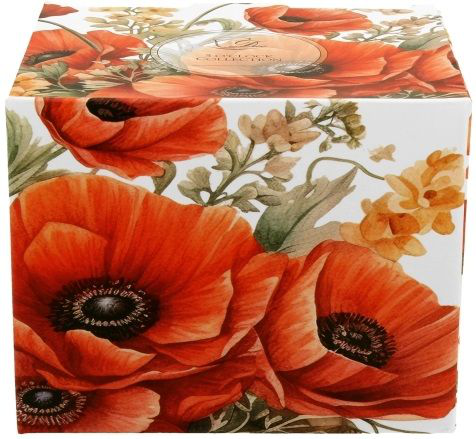 Pudełko prezentowe z motywem czerwonych maków – eleganckie opakowanie na kubek porcelanowy baryłka Maki.