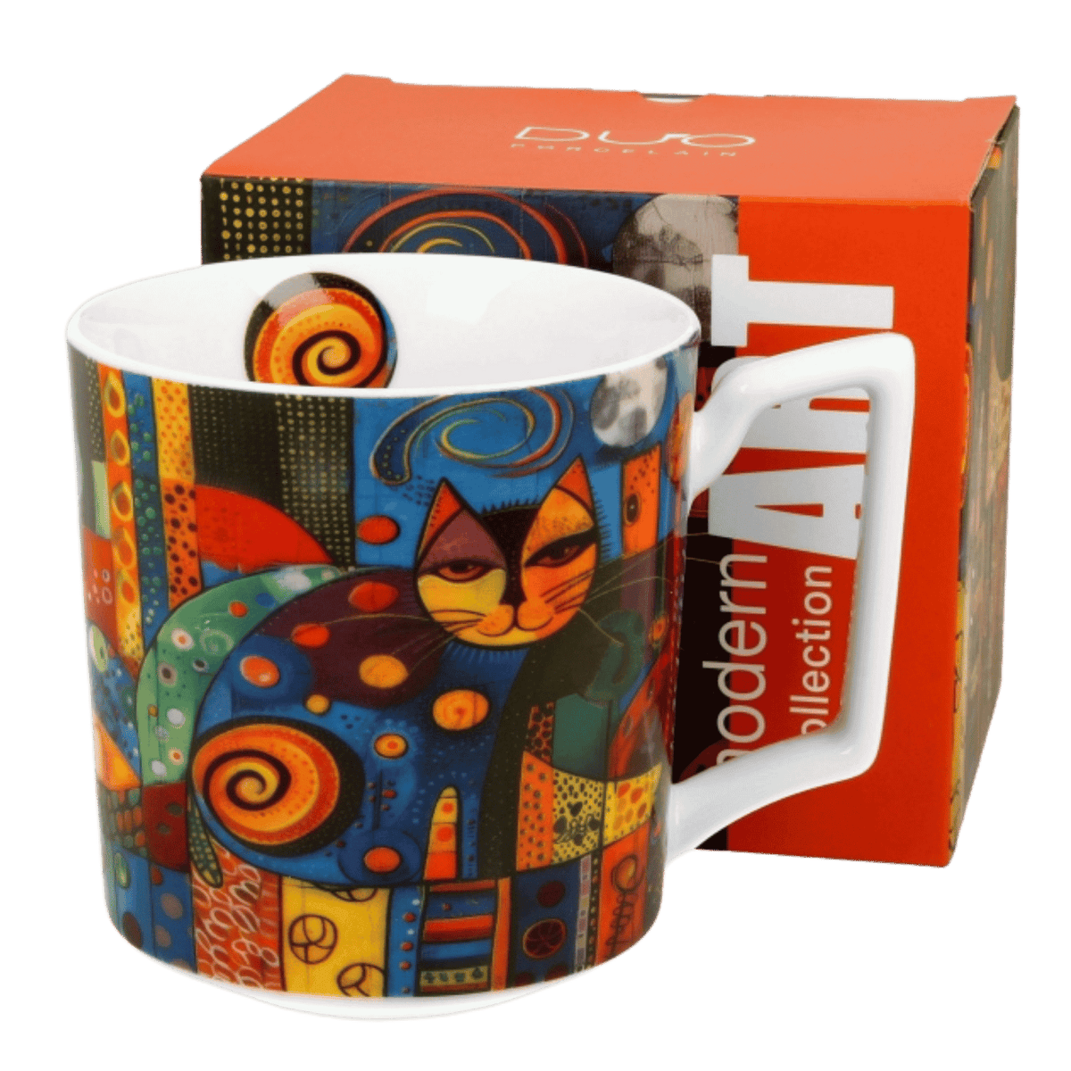 Kubek na stopce Modern Cat 450 ml z motywem kota