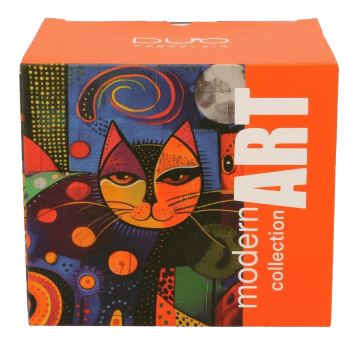 Kubek Modern Cat na stopce z porcelany New Bone China, wzór inspirowany kotami