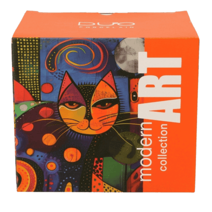 Kubek Modern Cat na stopce z porcelany New Bone China, wzór inspirowany kotami