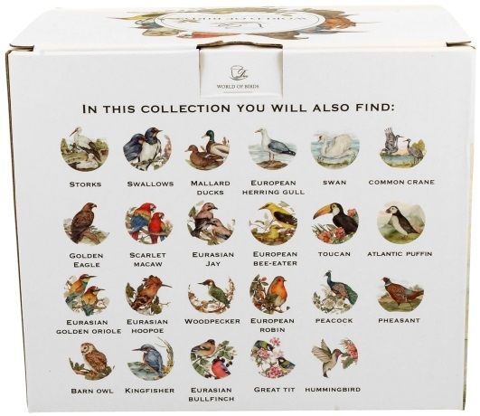 Ozdobne pudełko z kolekcji World of Birds z motywem dwóch sikorek na gałązkach kwitnącej wiśni.