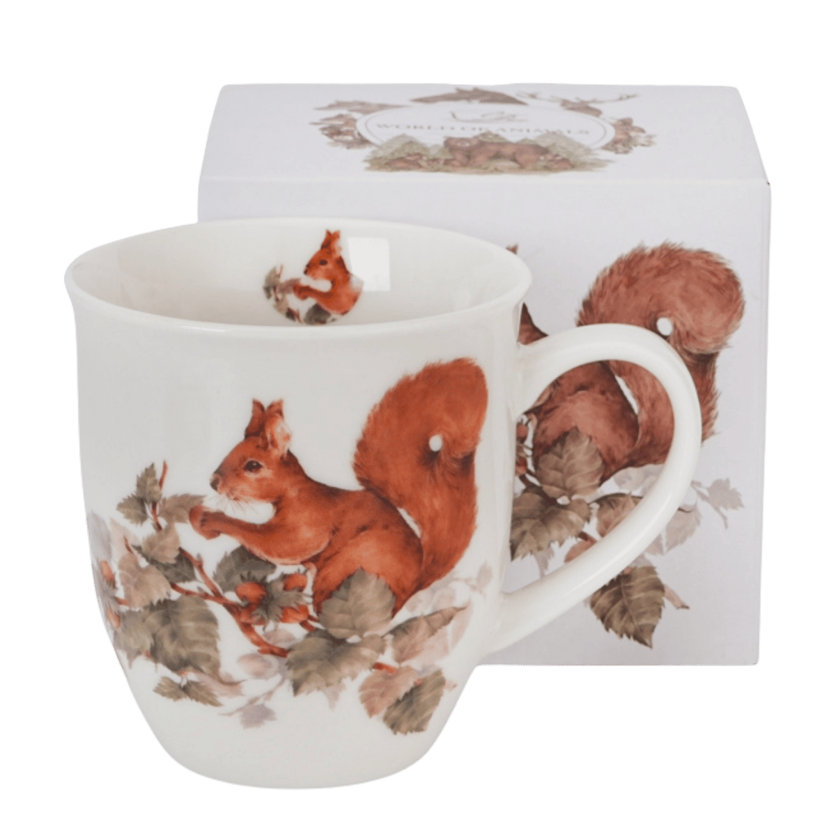 Kubek porcelanowy Wiewiórka 400 ml marki Duo Gift, porcelanowy model z dekoracyjnym motywem, pierwsze ujęcie
