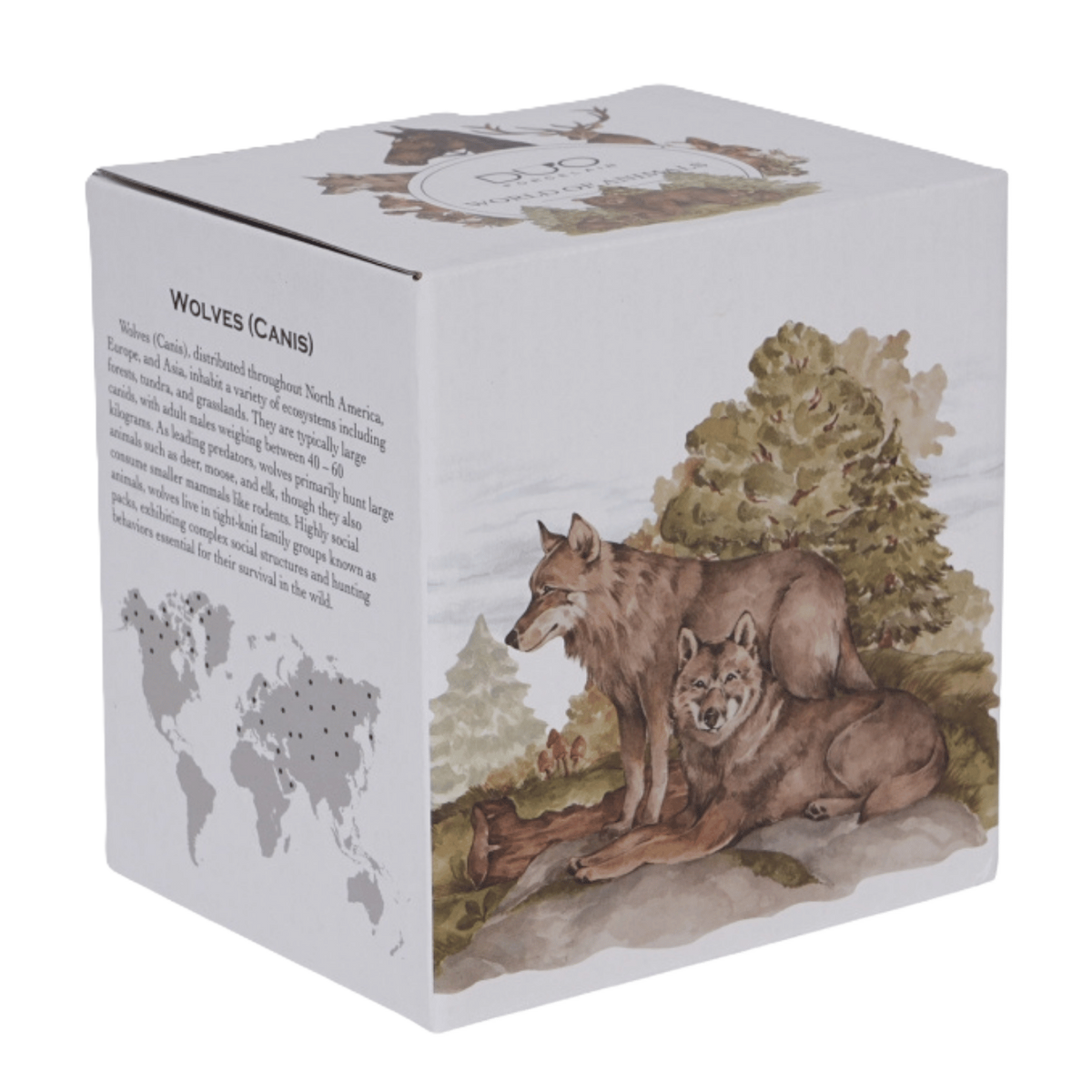 Kubek z zaparzaczem Wilki 400 ml marki Duo Gift, porcelanowy model z dekoracyjnym motywem, ujęcie numer 6