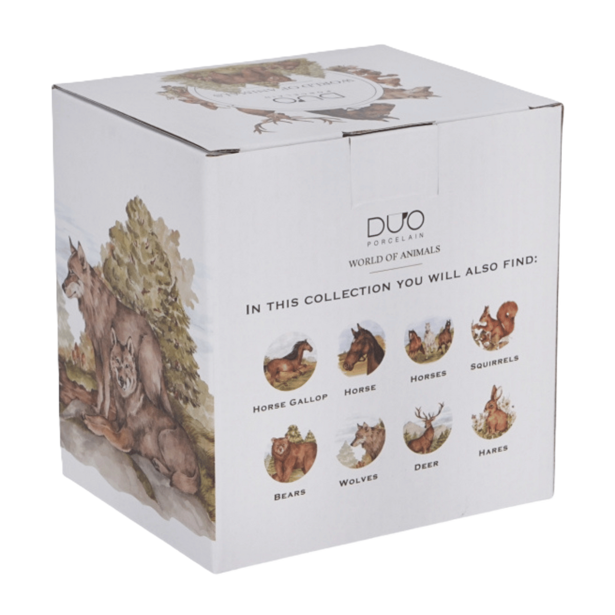 Kubek z zaparzaczem Wilki 400 ml marki Duo Gift, porcelanowy model z dekoracyjnym motywem, ujęcie numer 7