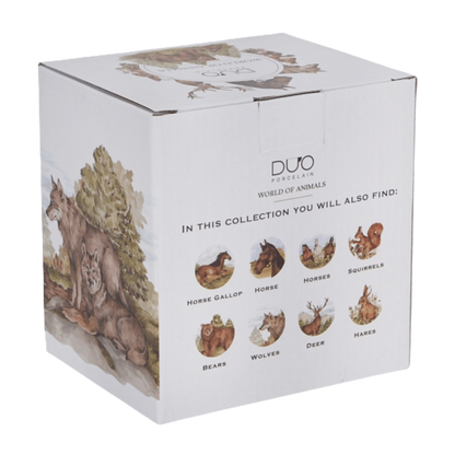 Kubek z zaparzaczem Wilki 400 ml marki Duo Gift, porcelanowy model z dekoracyjnym motywem, ujęcie numer 7