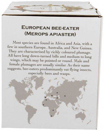 Bok opakowania kubka porcelanowego Ptasi Świat Gile z zaparzaczem i opisem gatunku ptaka.