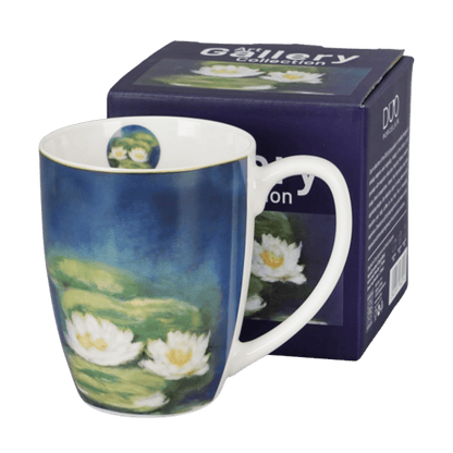 Kubek porcelanowy Duo Nenufars by Monet 360 ml ozdobiony motywem lilii wodnych
