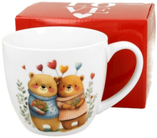 Komplet: kubek porcelanowy Misie 2 z pudełkiem prezentowym LOVE.