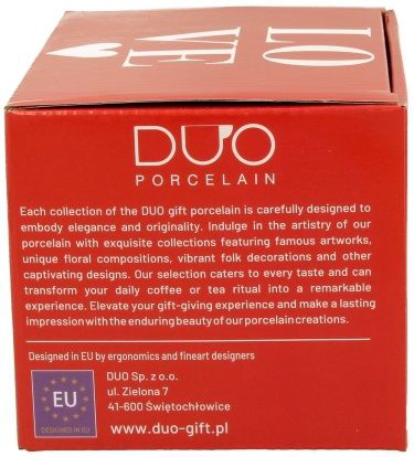 Czerwone pudełko prezentowe od kubka porcelanowego Balony 2 – 460 ml.