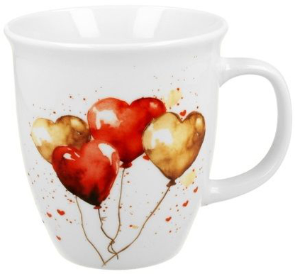 Kubek porcelanowy Balony 2 650 ml z kolorowym motywem balonów w kształcie serc.