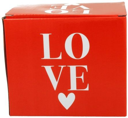 Czerwone pudełko prezentowe LOVE do kubka porcelanowego Balony 2 650 ml.