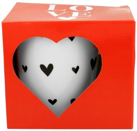 Kubek porcelanowy Serca 6 w pudełku z okienkiem w kształcie serca – idealny pomysł na prezent.