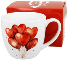 Zestaw kubek porcelanowy Balony 1 460 ml z opakowaniem prezentowym.