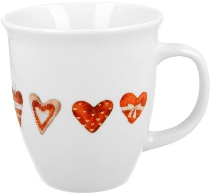 Elegancki kubek porcelanowy Serca 2 z serduszkami – świetny pomysł na prezent.