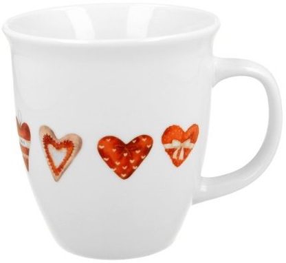 Elegancki kubek porcelanowy Serca 2 z serduszkami – świetny pomysł na prezent.