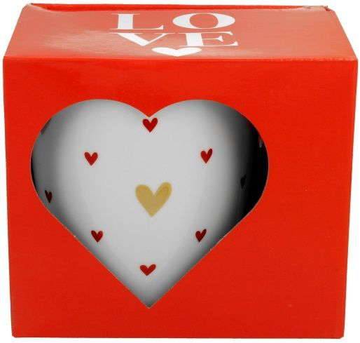 Ozdobne pudełko z sercem i napisem LOVE do kubka porcelanowego Serca 4 – wyjątkowe opakowanie prezentowe.