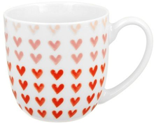 Kubek porcelanowy Love 1 380 ml z czerwonymi serduszkami – romantyczny design i elegancja.