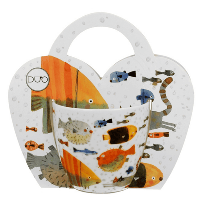 Kubek porcelanowy Ryby 460 ml marki Duo Gift, porcelanowy model z dekoracyjnym motywem, pierwsze ujęcie