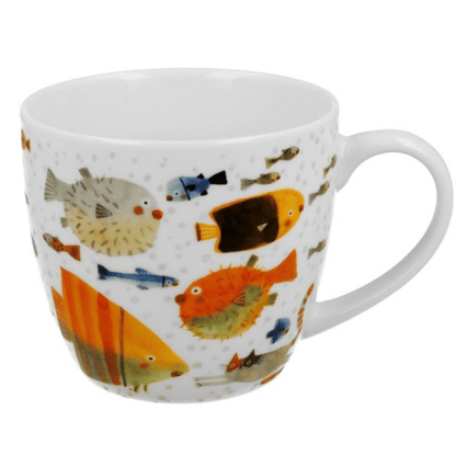 Kubek porcelanowy Ryby 460 ml marki Duo Gift, porcelanowy model z dekoracyjnym motywem, kolejne ujęcie