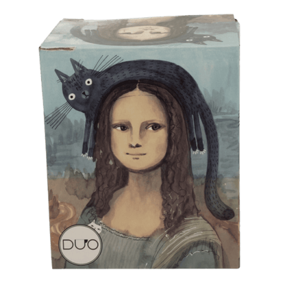 Zestaw kubek z zaparzaczem Mona Lisa z Kotem 360 ml, porcelana i ozdobne pudełko