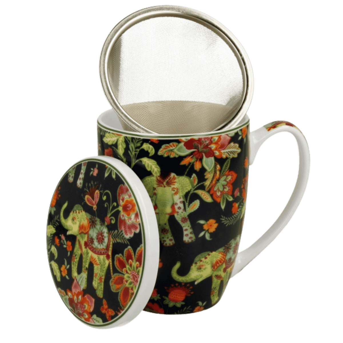 Porcelanowy kubek Duo Gift Ankur Blue z wkładem do zaparzania liści