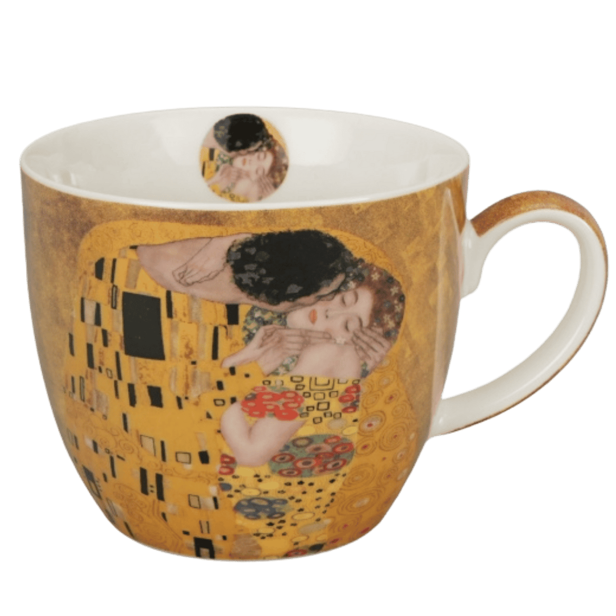 Kubek The Kiss by G. Klimt z porcelany New Bone China, artystyczna dekoracja