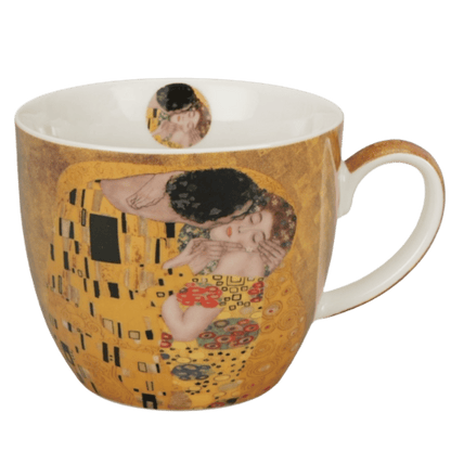 Kubek The Kiss by G. Klimt z porcelany New Bone China, artystyczna dekoracja