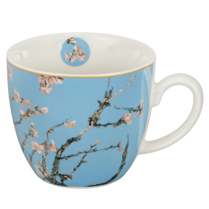 Porcelanowy kubek Duo Gift Almond Blossom 460 ml, niebieskie tło i gałązki kwiatów