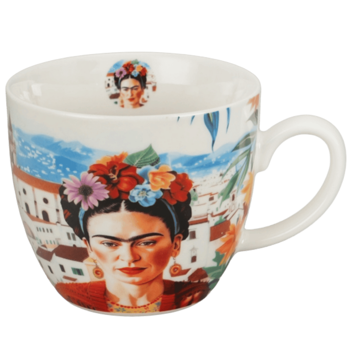 Kubek Duo Gift Mexican Art Red z porcelany New Bone China, dekoracyjny wzór