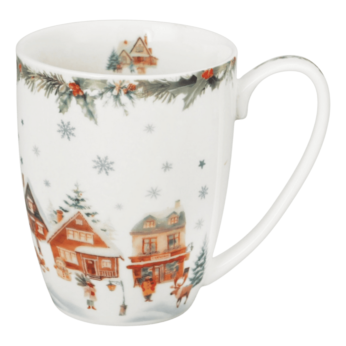 Kubek porcelanowy Christmas Village 360 ml marki Duo Gift, porcelanowy model z dekoracyjnym motywem, kolejne ujęcie