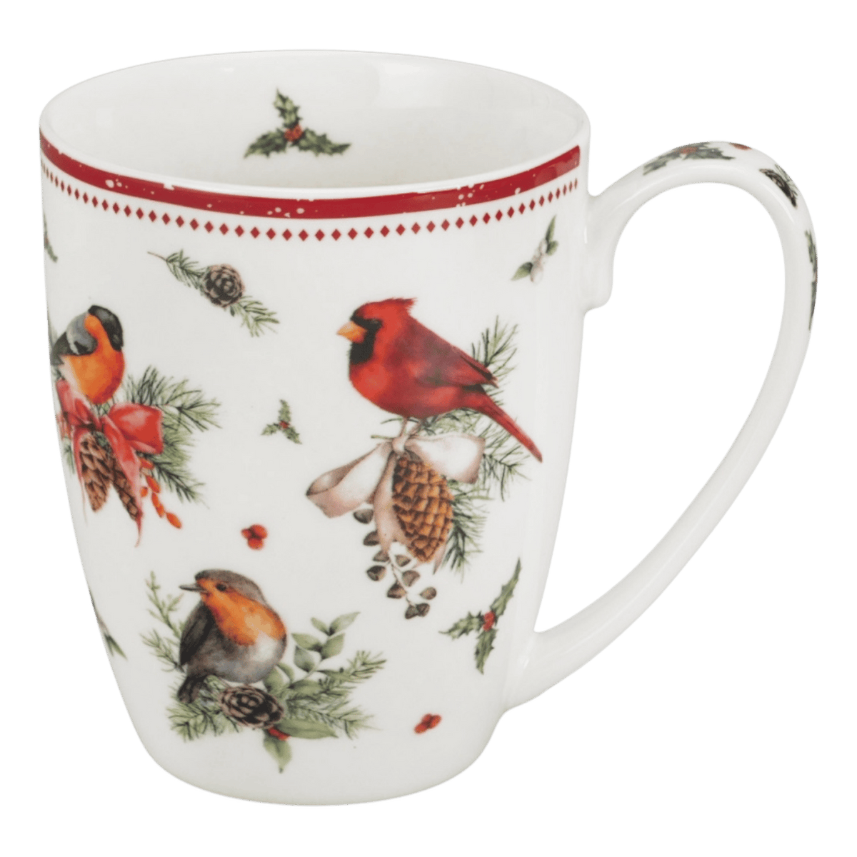 Kubek porcelanowy Birds Of Winter 360 ml marki Duo Gift, porcelanowy model z dekoracyjnym motywem, kolejne ujęcie