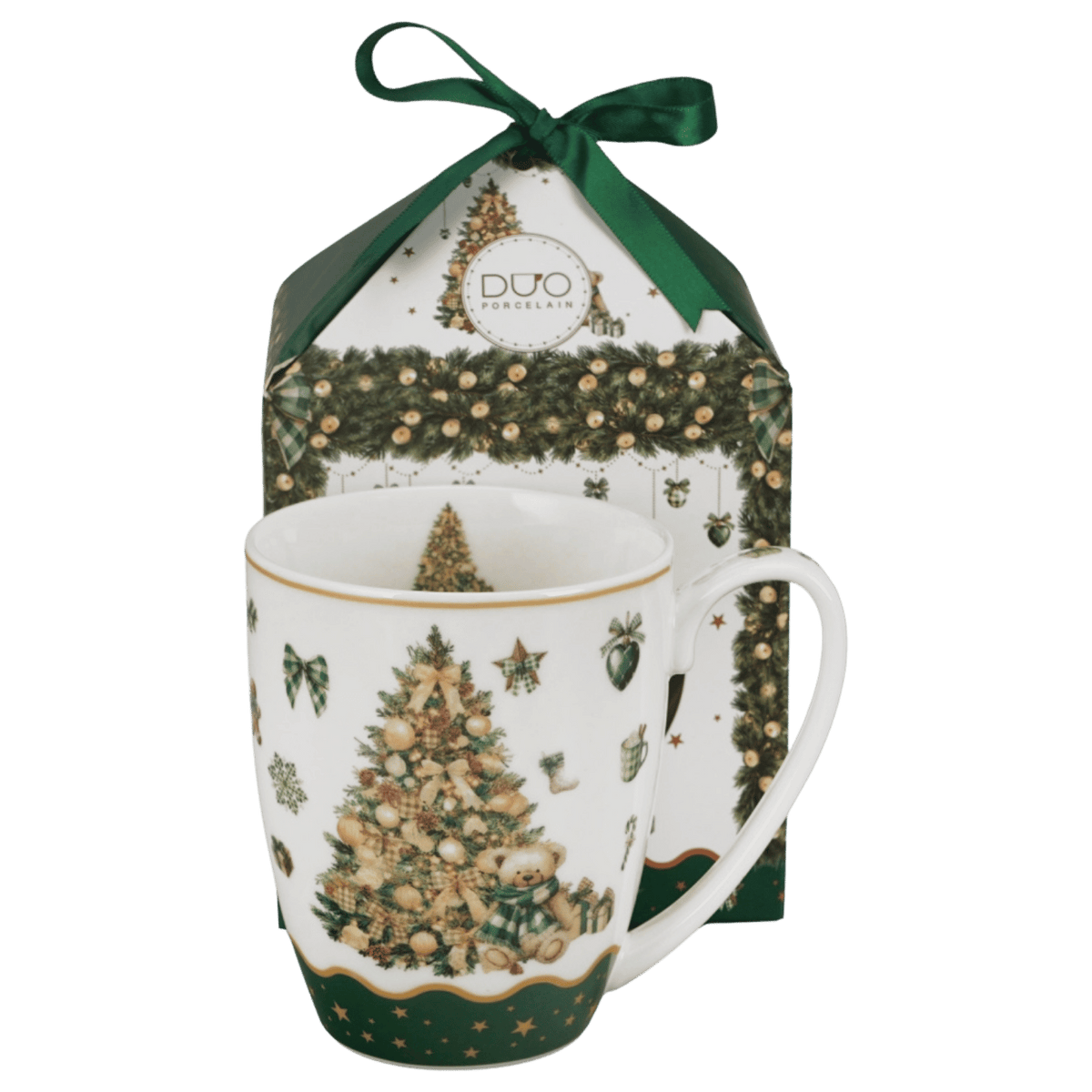 Kubek porcelanowy Tree Sparkle 360 ml marki Duo Gift, porcelanowy model z dekoracyjnym motywem, pierwsze ujęcie