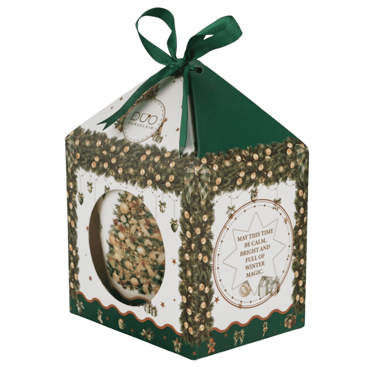 Kubek porcelanowy Tree Sparkle 360 ml marki Duo Gift, porcelanowy model z dekoracyjnym motywem, ujęcie numer 3