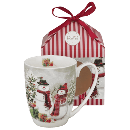 Kubek Snowman Smile 360 ml z porcelany New Bone China, motyw bałwana