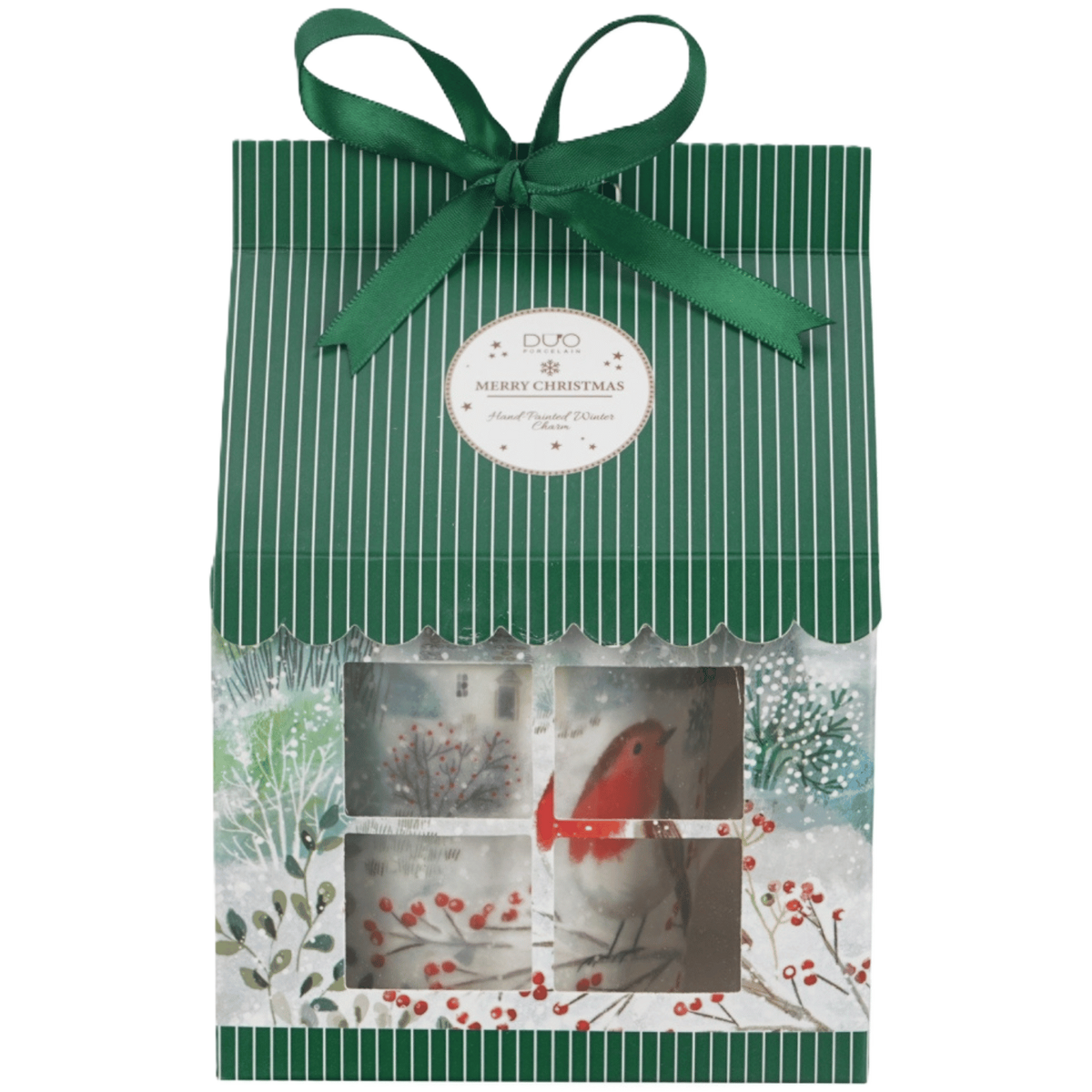 Kubek porcelanowy Robin In Snow 360 ml marki Duo Gift, porcelanowy model z dekoracyjnym motywem, ujęcie numer 3