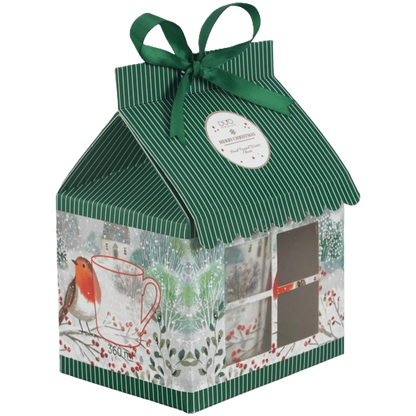 Kubek porcelanowy Robin In Snow 360 ml marki Duo Gift, porcelanowy model z dekoracyjnym motywem, ujęcie numer 4