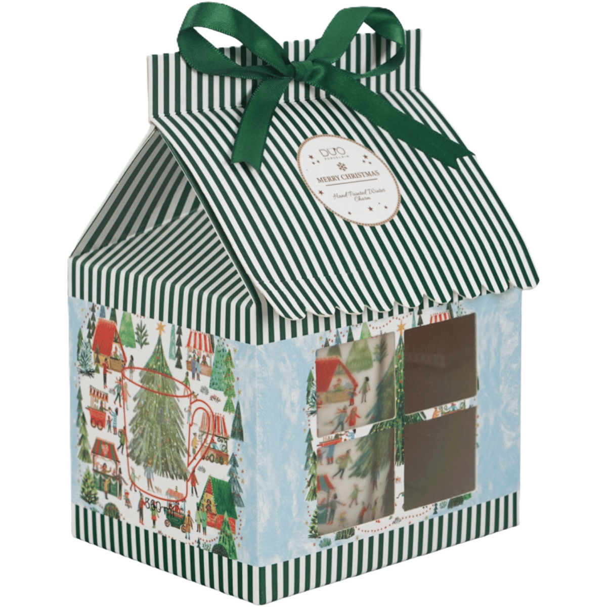 Kubek porcelanowy Christmas Market 360 ml marki Duo Gift, porcelanowy model z dekoracyjnym motywem, ujęcie numer 3