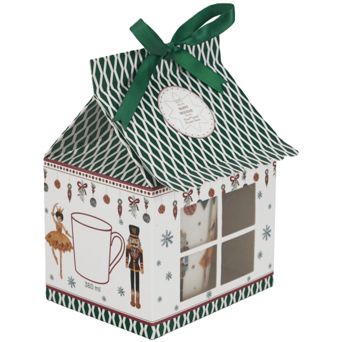 Kubek porcelanowy Nutcracker 360 ml marki Duo Gift, porcelanowy model z dekoracyjnym motywem, ujęcie numer 3
