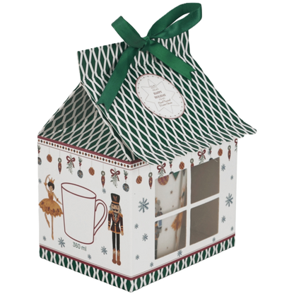 Kubek porcelanowy Nutcracker 360 ml marki Duo Gift, porcelanowy model z dekoracyjnym motywem, ujęcie numer 3