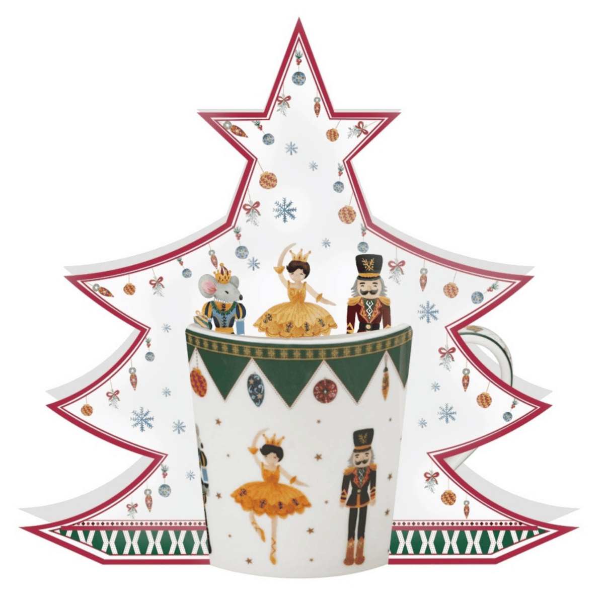 Kubek porcelanowy Nutckracker choinka 360 ml marki Duo Gift, porcelanowy model z dekoracyjnym motywem, pierwsze ujęcie