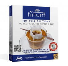 Opakowanie filtrów papierowych Finum w rozmiarze M z szpadką do zaparzania herbaty.