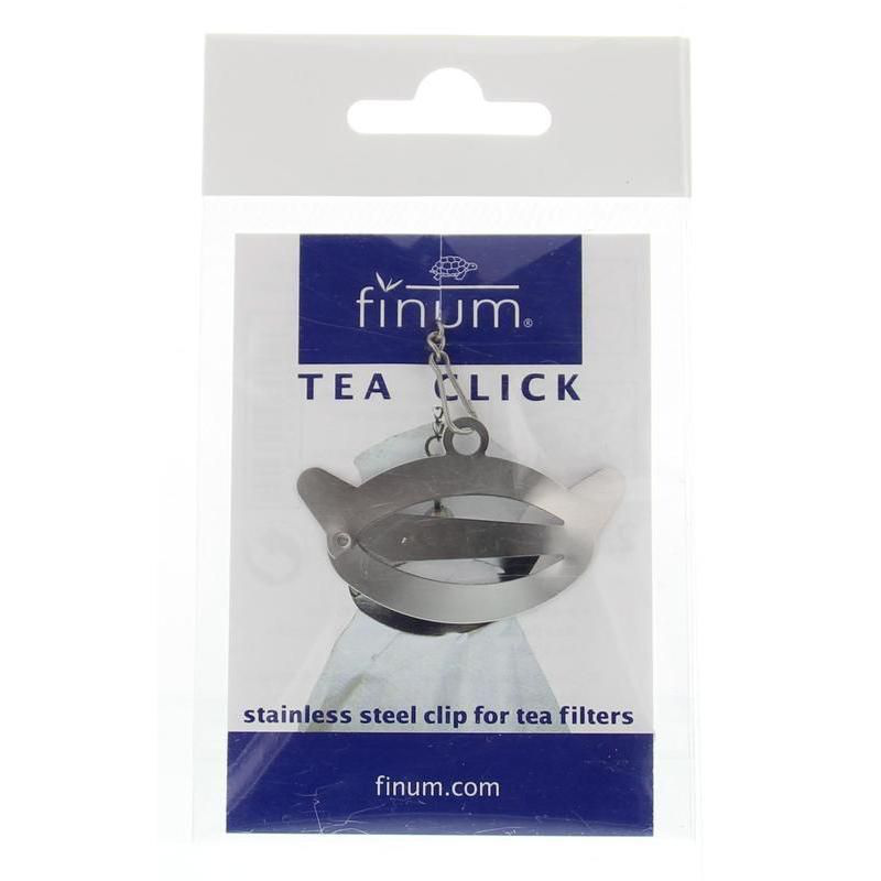 Klips do filtrów papierowych Finum ze stali nierdzewnej w opakowaniu.
