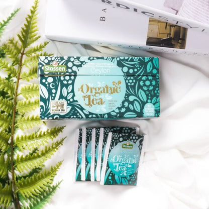 Pudełko i saszetki herbaty Stassen Organic Black Tea 25 x 2 g.