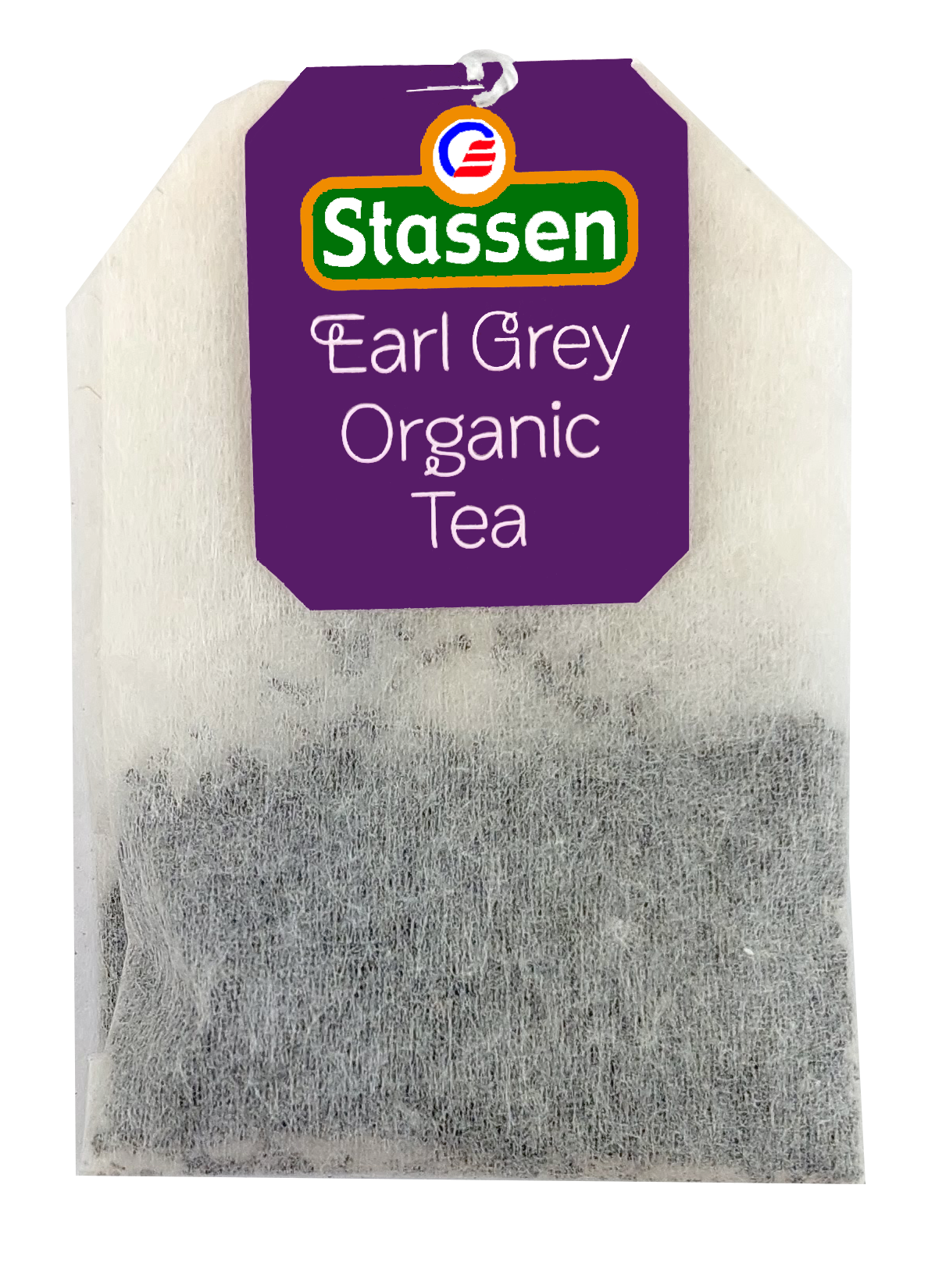Torebka herbaty czarnej Earl Grey Stassen z napisem organic tea